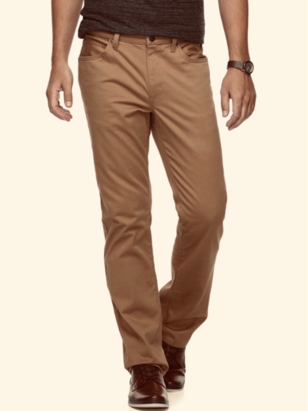 Marc Anthony 5 Pocket Twill Pants Men 32x32 Slim Fit Khaki Stretch Jean Cut